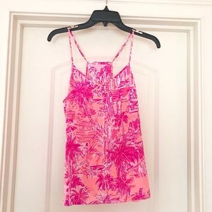 Lilly Pulitzer Fluorescent “Breakers” Silk Top